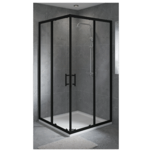 Tuš kabina sa kaljenim staklom crni profil